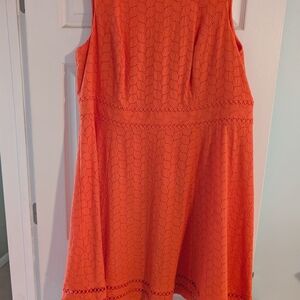 Elegant Orange Sleeveless Dress